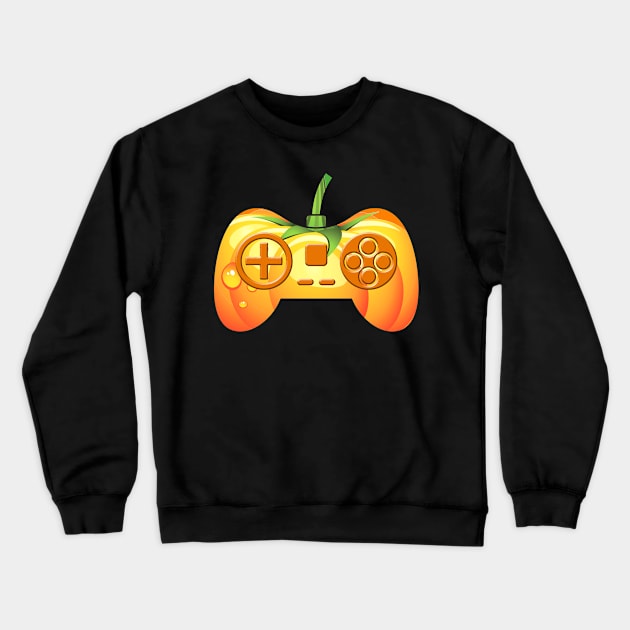 Halloween Video Game Pumpkin T Shirt Funny Costume Gamer Crewneck Sweatshirt by jrgenbode